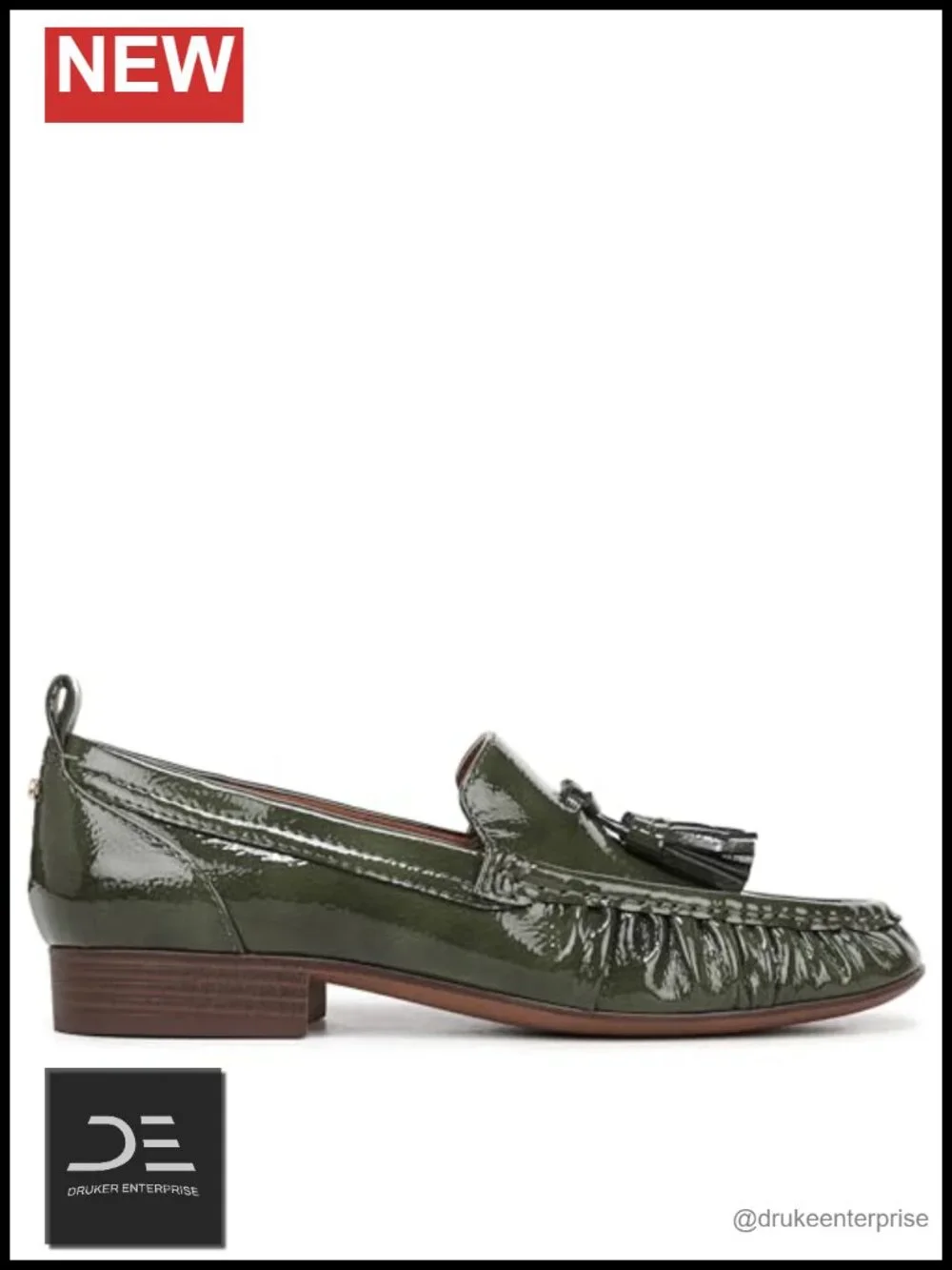 Suede Tassel Loafer Slip-On with Low Stacked Heel